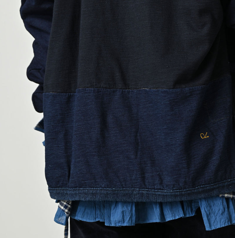 45R Indigo Iroiro Patchwork 908 8 Knot Binder Cardigan - Image 13