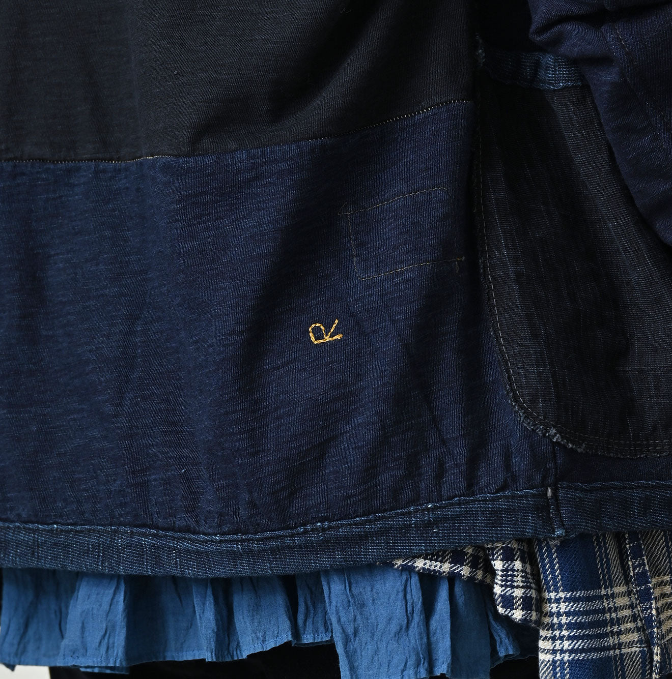 45R Indigo Iroiro Patchwork 908 8 Knot Binder Cardigan - Image 14