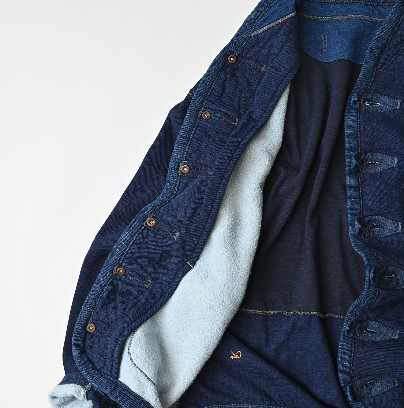 45R Indigo Iroiro Patchwork 908 8 Knot Binder Cardigan - Image 26