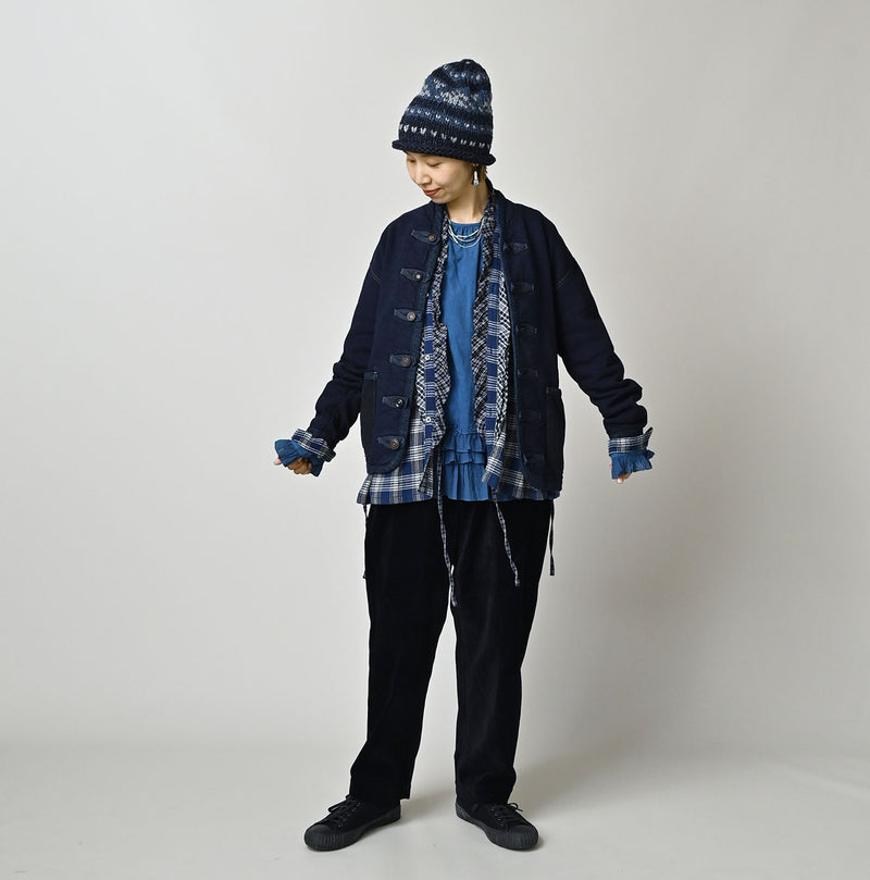 45R Indigo Iroiro Patchwork 908 8 Knot Binder Cardigan - Image 3