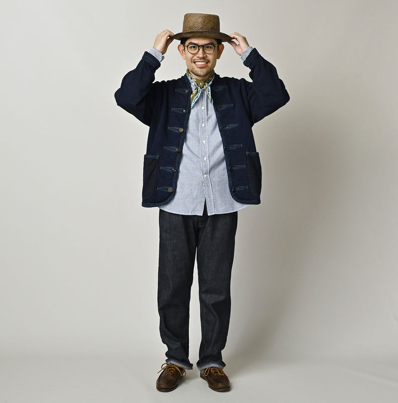 45R Indigo Iroiro Patchwork 908 8 Knot Binder Cardigan - Image 2