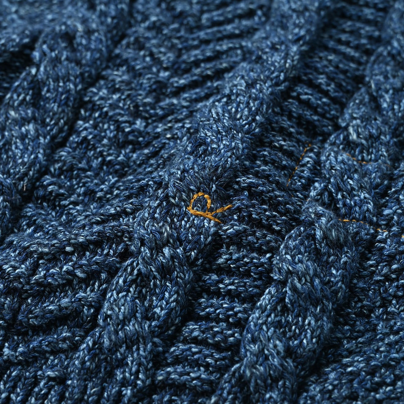 45R Indigo Aran Sweater