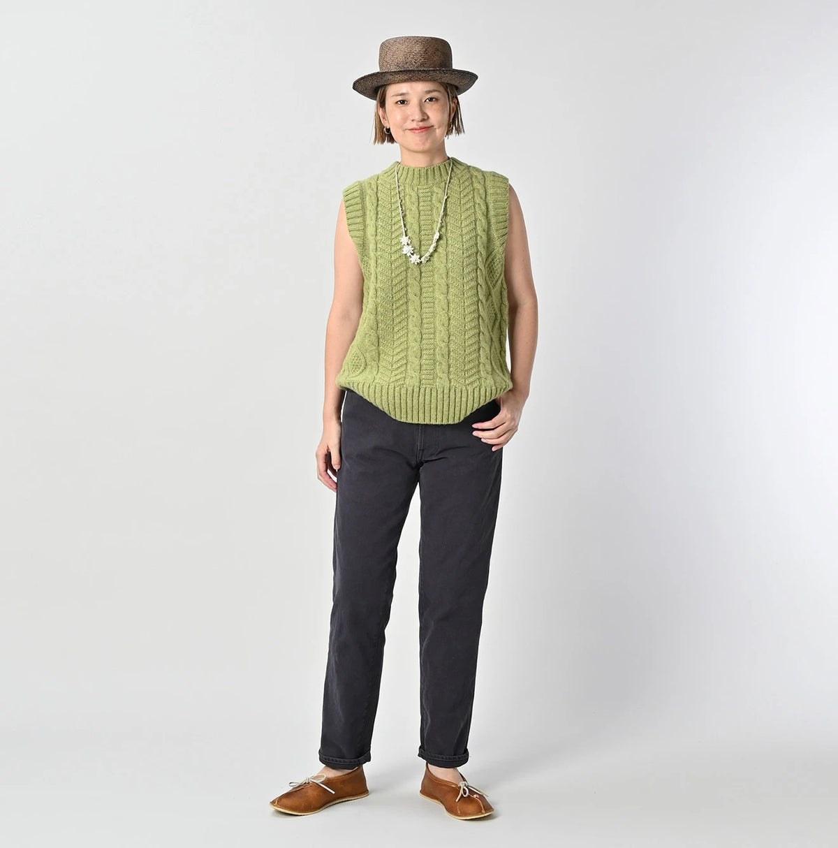 45R Cashmere Aran Vest