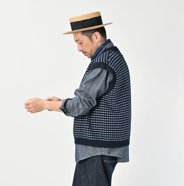 45R Indigo Bonita Jacquard Vest