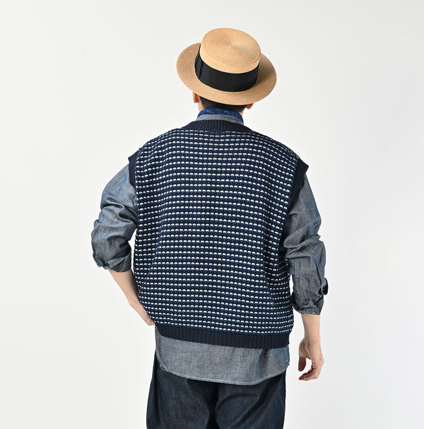 45R Indigo Bonita Jacquard Vest