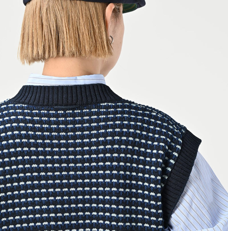 45R Indigo Bonita Jacquard Vest