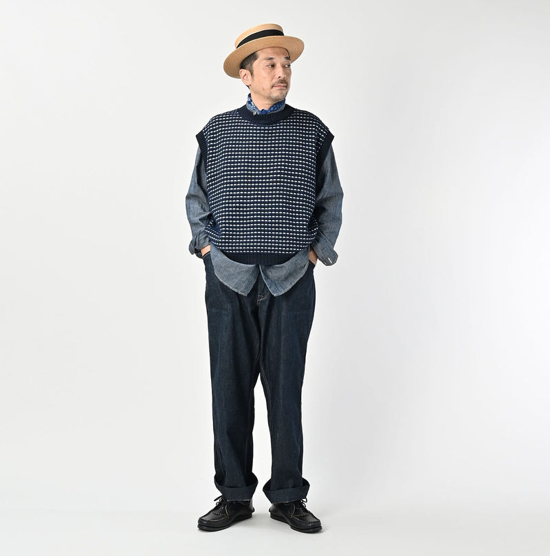 45R Indigo Bonita Jacquard Vest