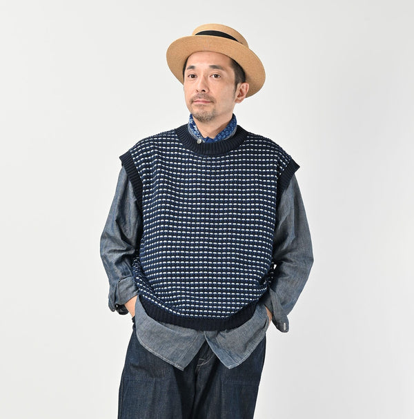 45R Indigo Bonita Jacquard Vest