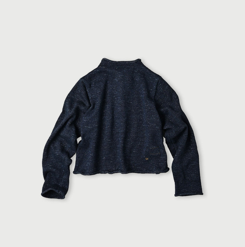45R Indigo Square Knit Cardigan