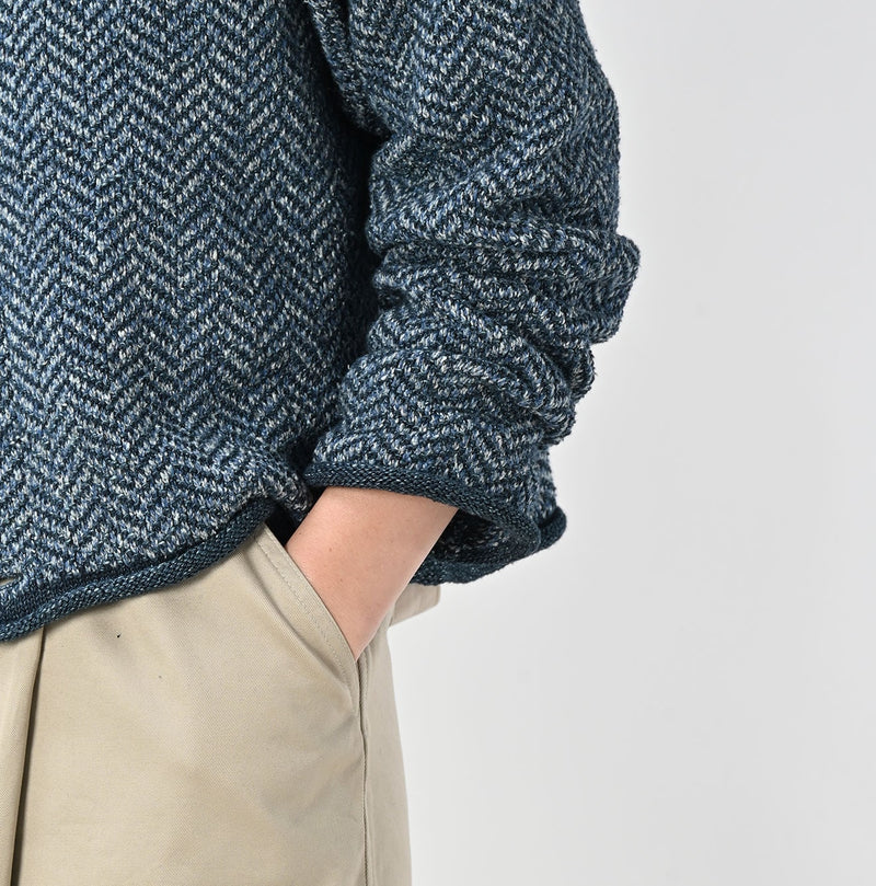 45R Indigo Square Knit Cardigan