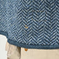 45R Indigo Square Knit Cardigan