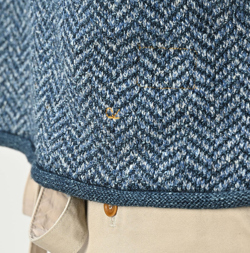 45R Indigo Square Knit Cardigan