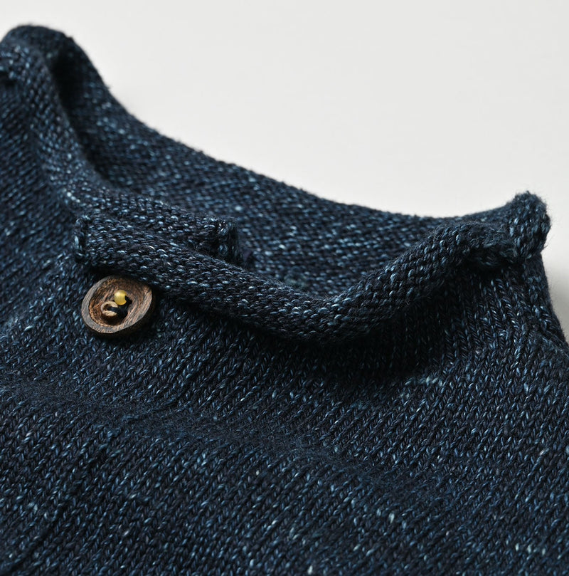 45R Indigo Square Knit Cardigan