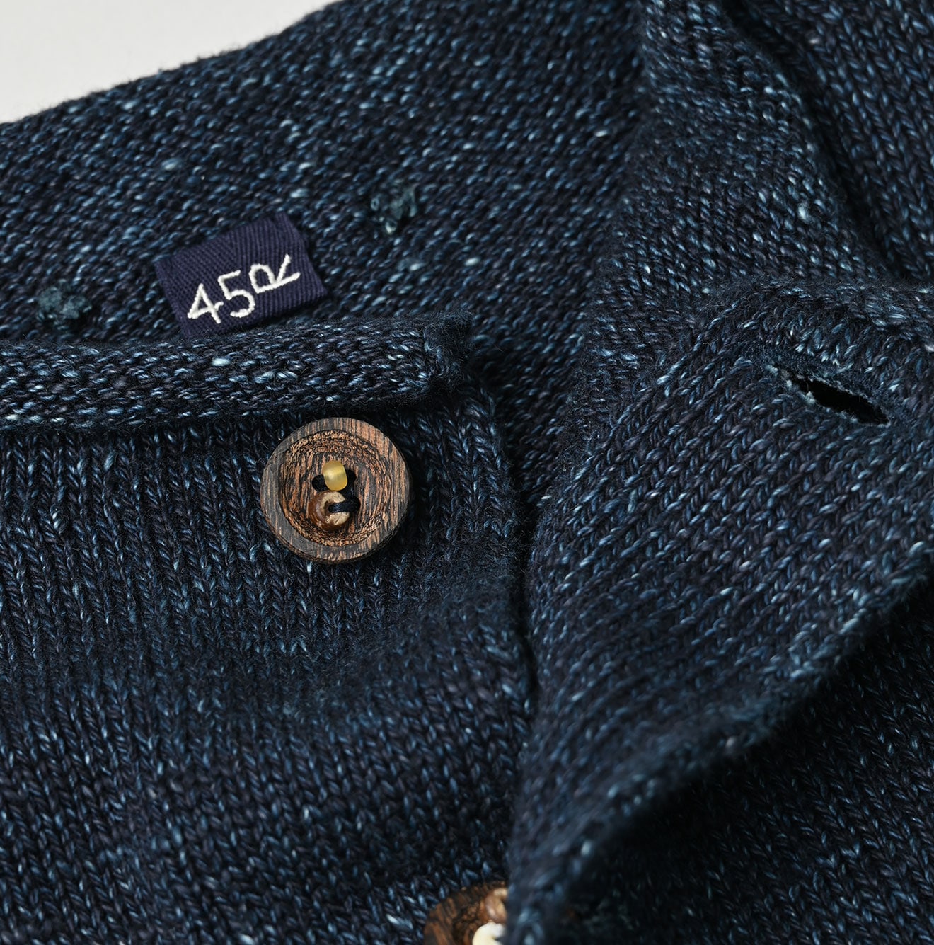 45R Indigo Square Knit Cardigan