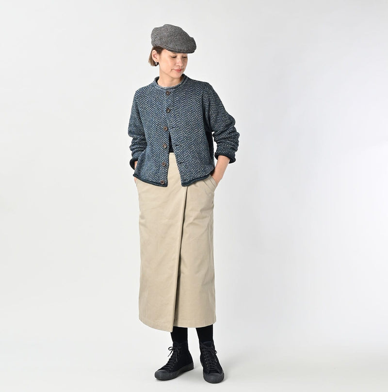 45R Indigo Square Knit Cardigan