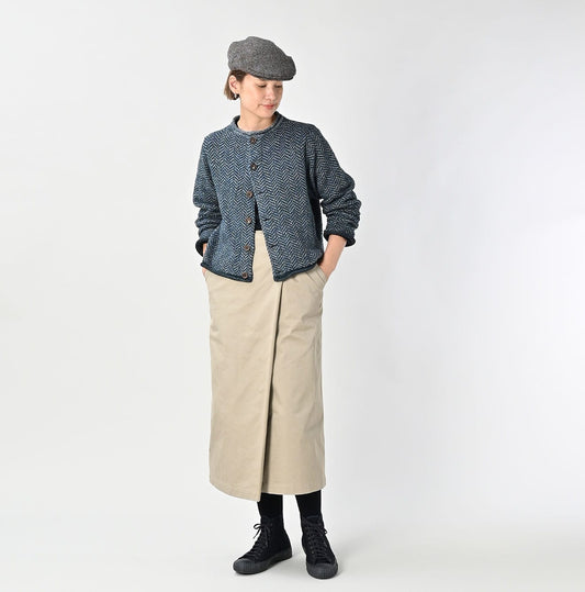 45R Indigo Square Knit Cardigan
