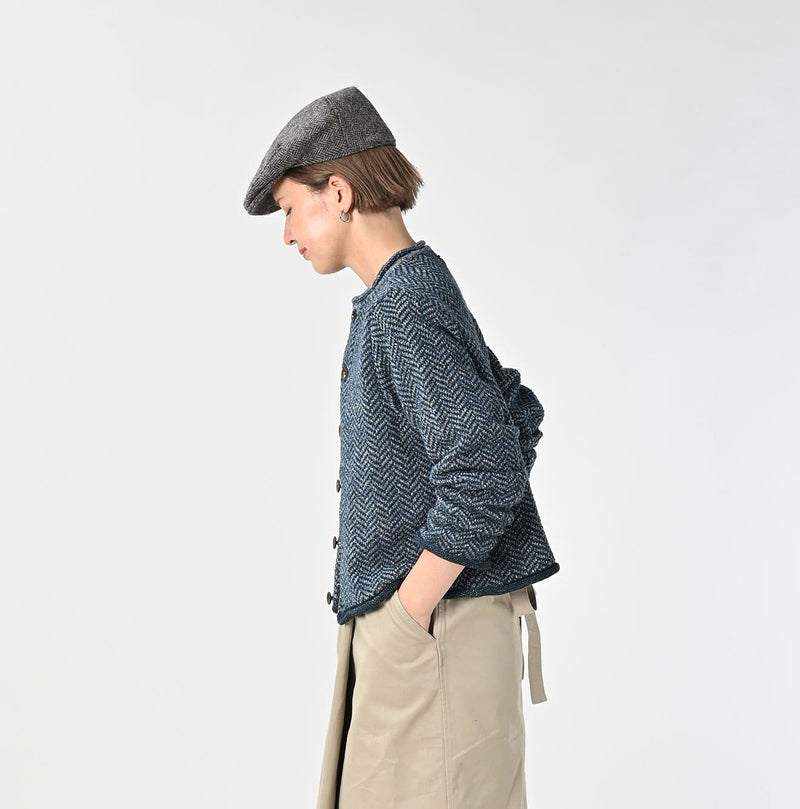 45R Indigo Square Knit Cardigan