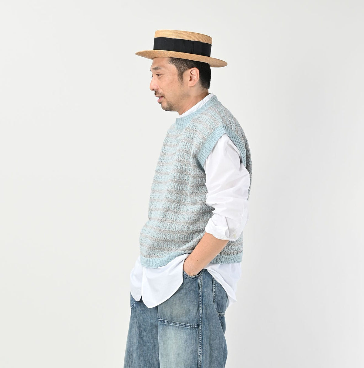 45R Bonita Jacquard Vest (Saxe Blue)