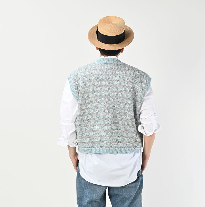 45R Bonita Jacquard Vest (Saxe Blue)