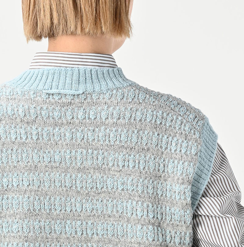 45R Bonita Jacquard Vest (Saxe Blue)