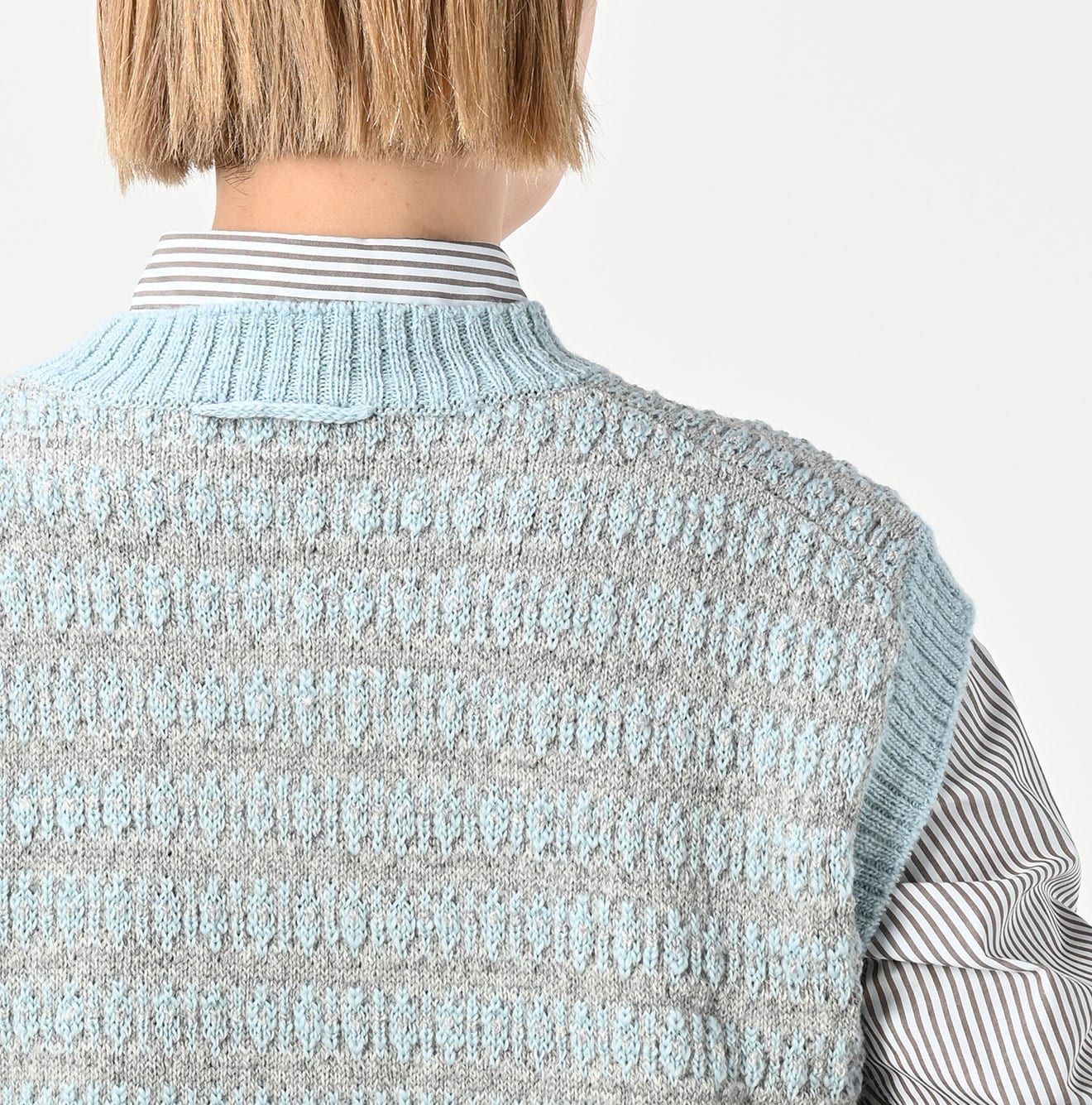 45R Bonita Jacquard Vest (Saxe Blue)