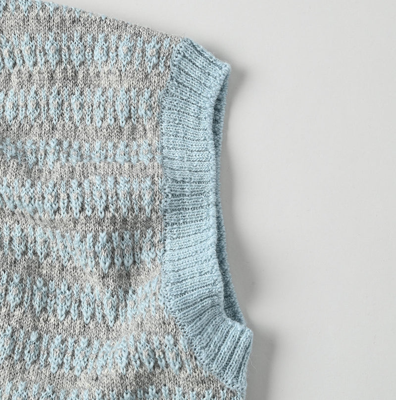 45R Bonita Jacquard Vest (Saxe Blue)