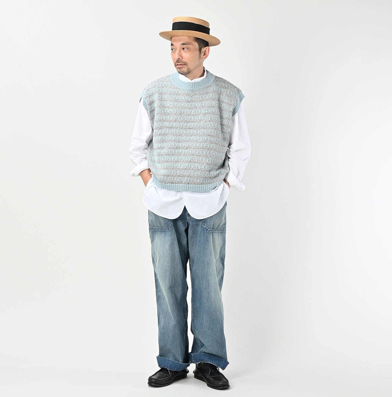 45R Bonita Jacquard Vest (Saxe Blue)