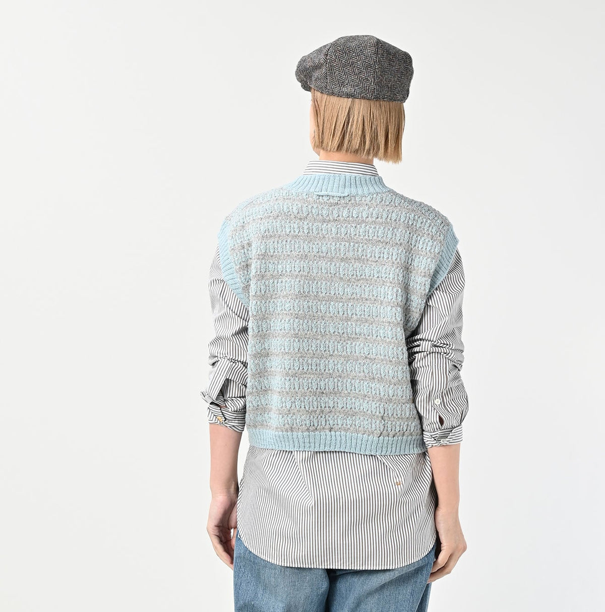 45R Bonita Jacquard Vest (Saxe Blue)