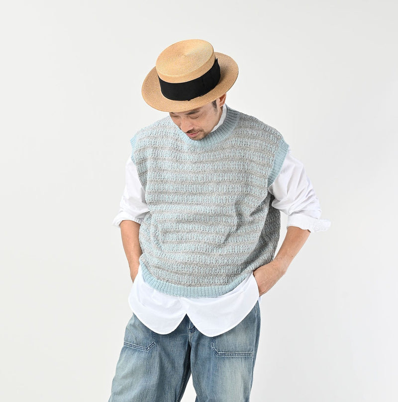 45R Bonita Jacquard Vest (Saxe Blue)