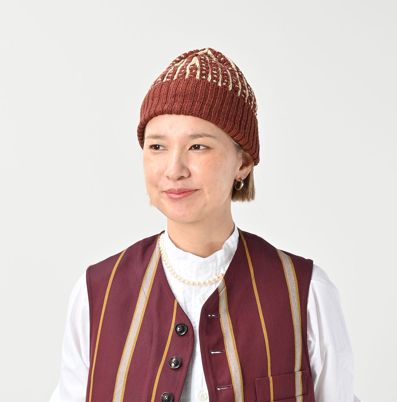 45R Bonita Jacquard Cap (Burgundy) - Image 2