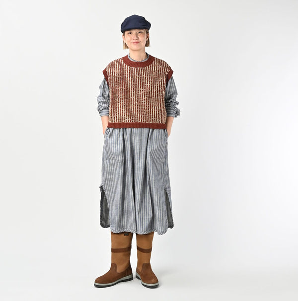 45R Bonita Jacquard Vest (Burgundy)