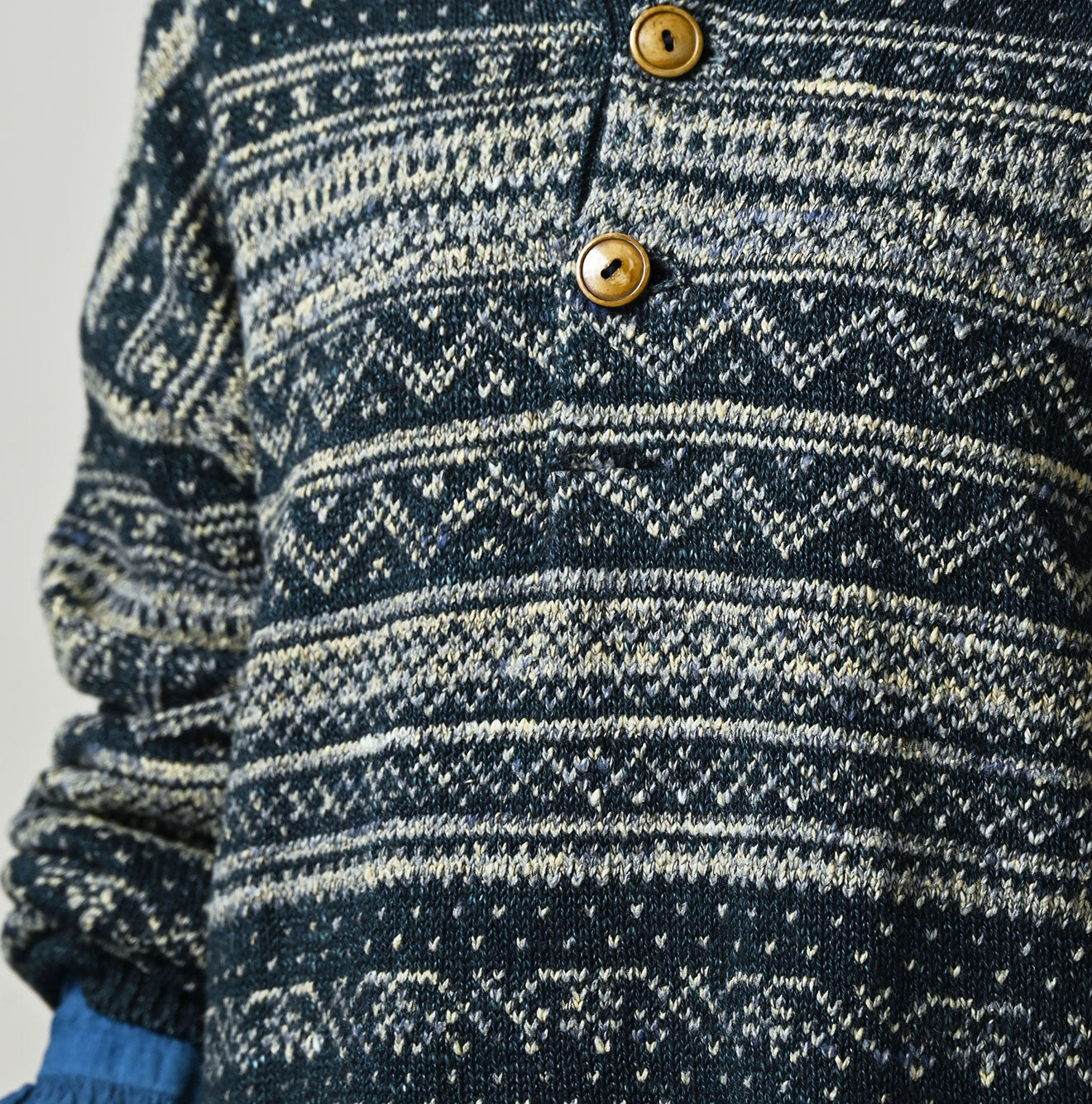 45R Indigo Nordic Jacquard 908 Henley - Image 13