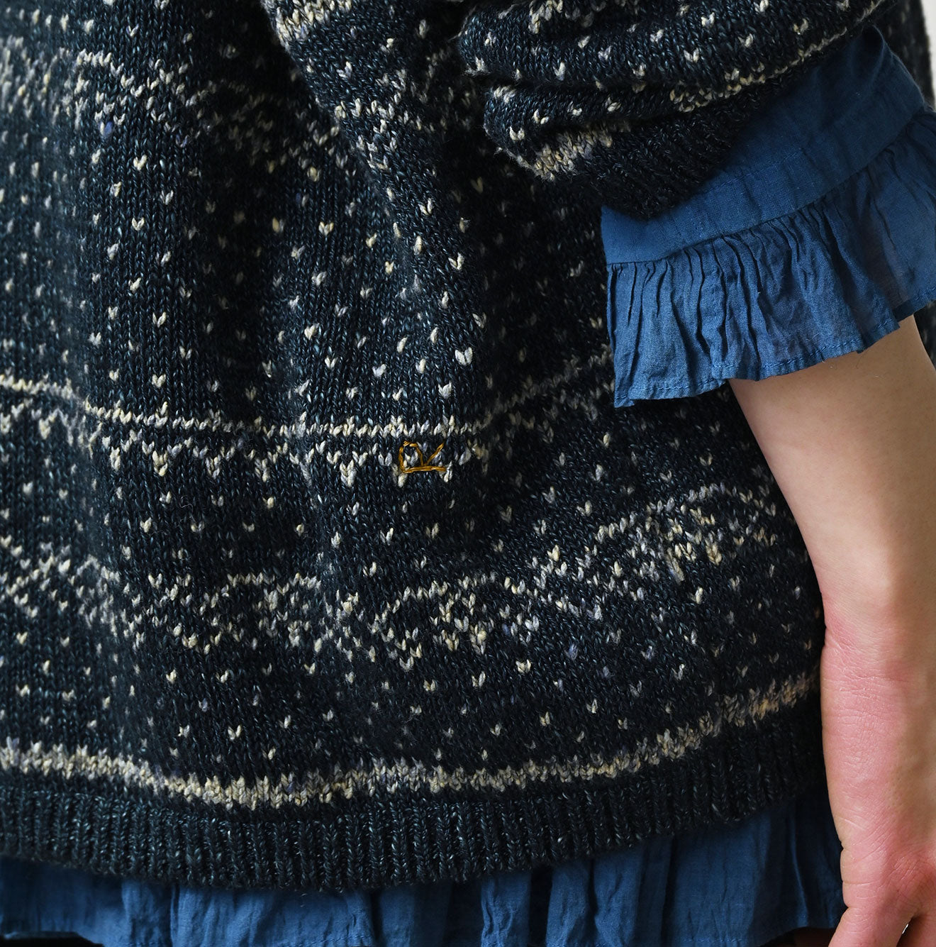 45R Indigo Nordic Jacquard 908 Henley - Image 15