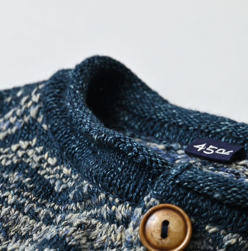 45R Indigo Nordic Jacquard 908 Henley - Image 18