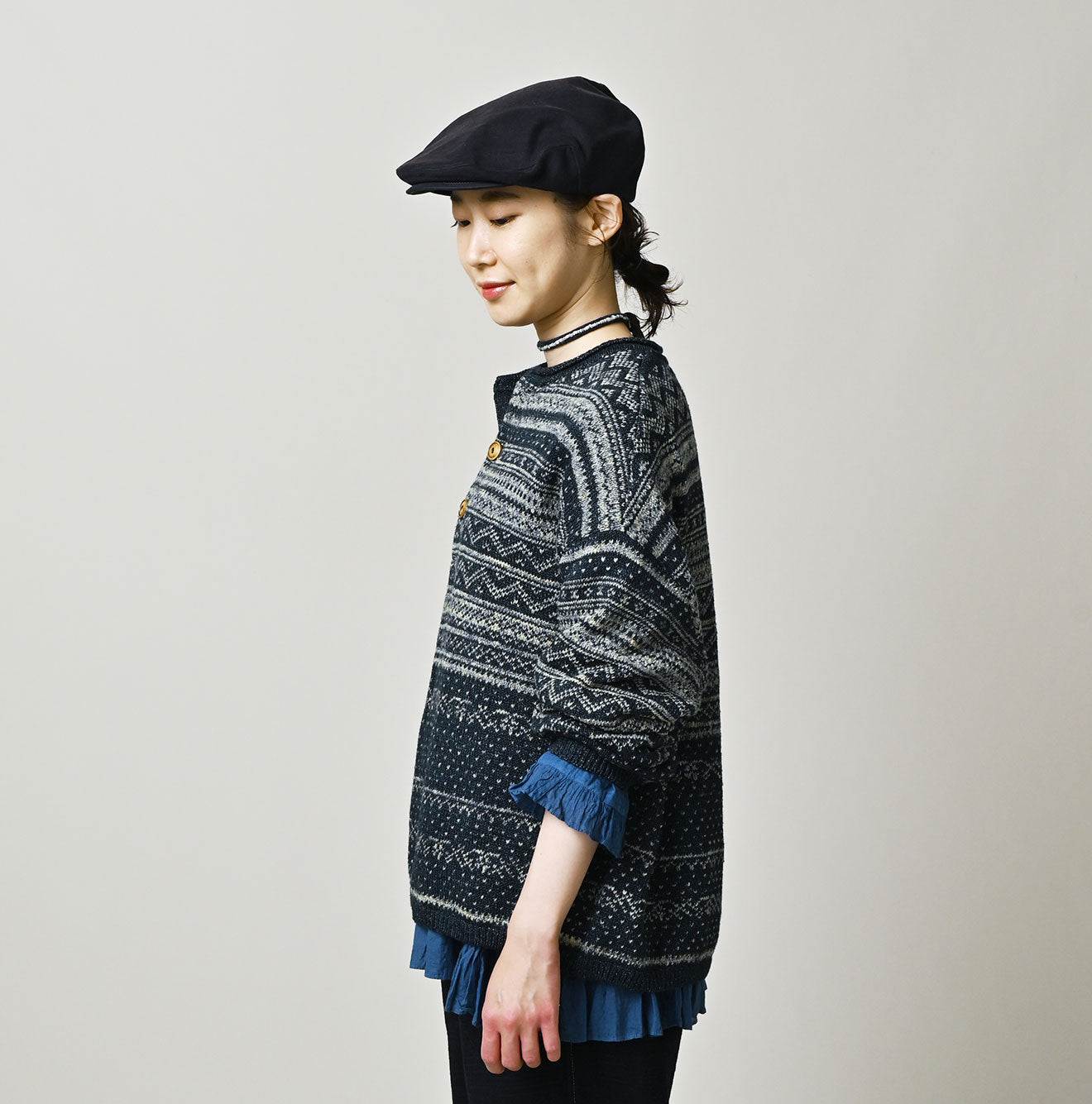 45R Indigo Nordic Jacquard 908 Henley - Image 6