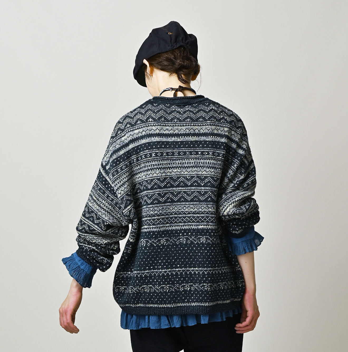 45R Indigo Nordic Jacquard 908 Henley - Image 7