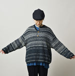 45R Indigo Nordic Jacquard 908 Henley