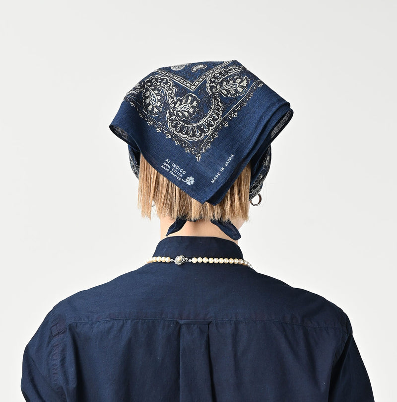 45R Indigo Gauze Iroiro Bandana