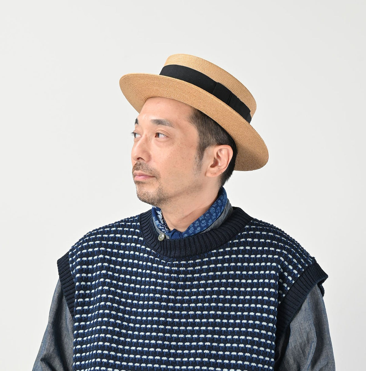 45R Indigo Gauze Iroiro Bandana