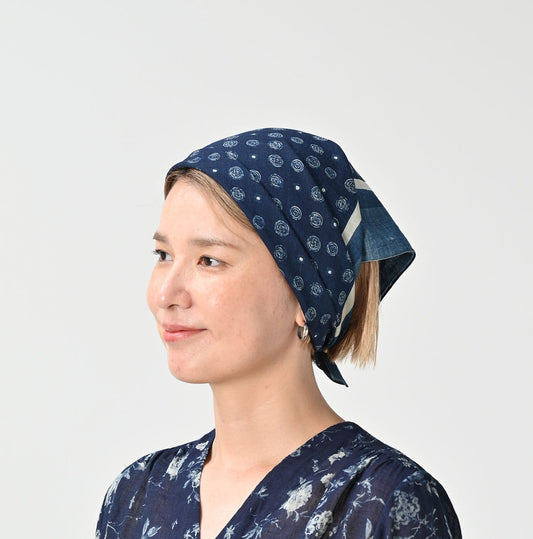 45R Indigo Komon Bandana