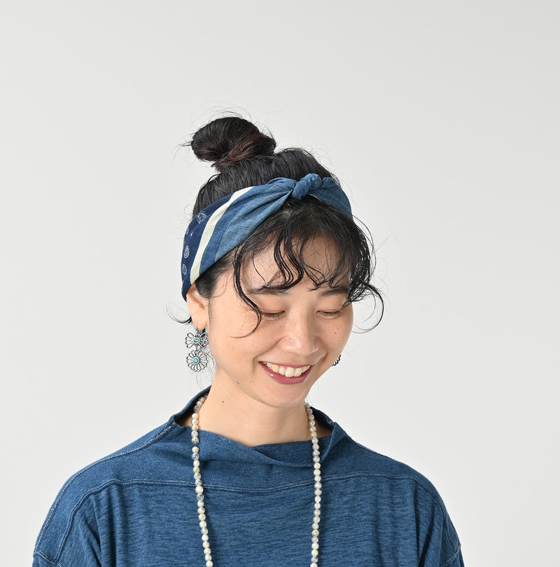 45R Indigo Komon Bandana