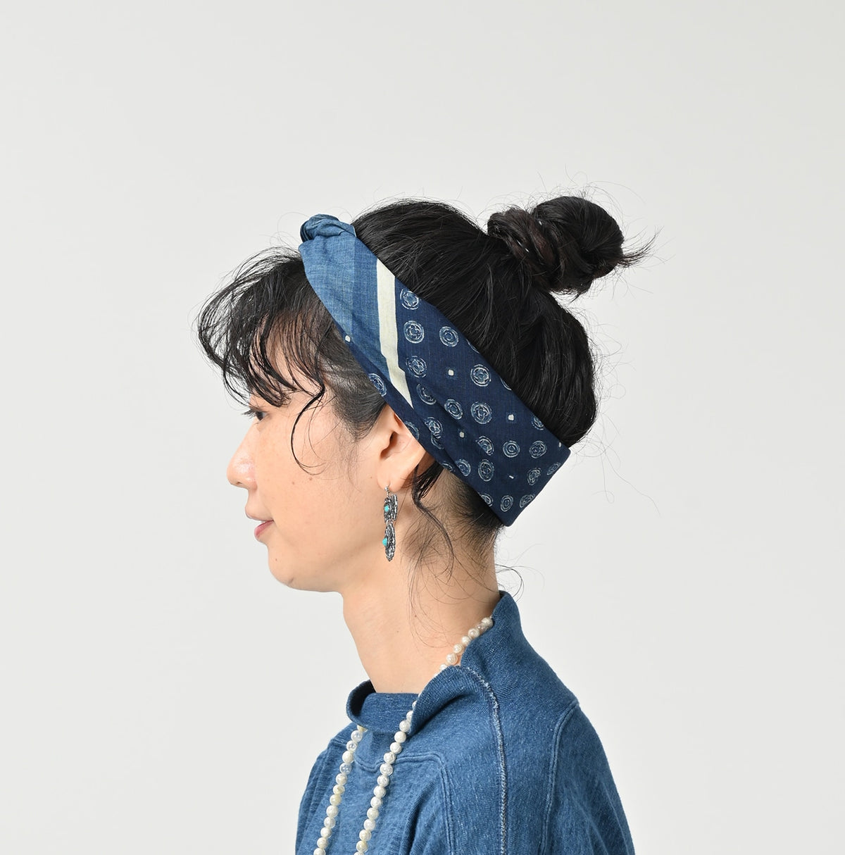 45R Indigo Komon Bandana
