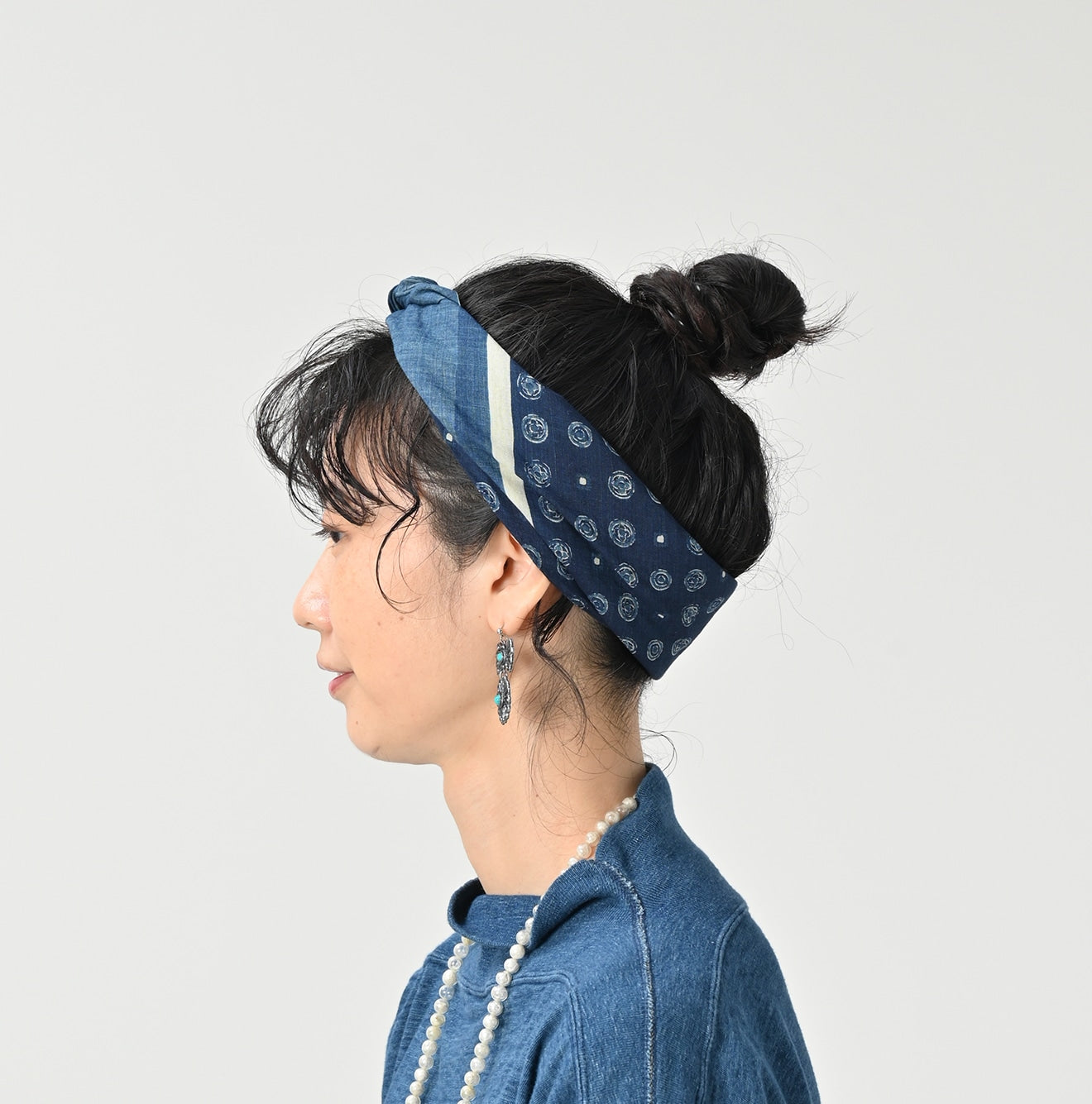 45R Indigo Komon Bandana