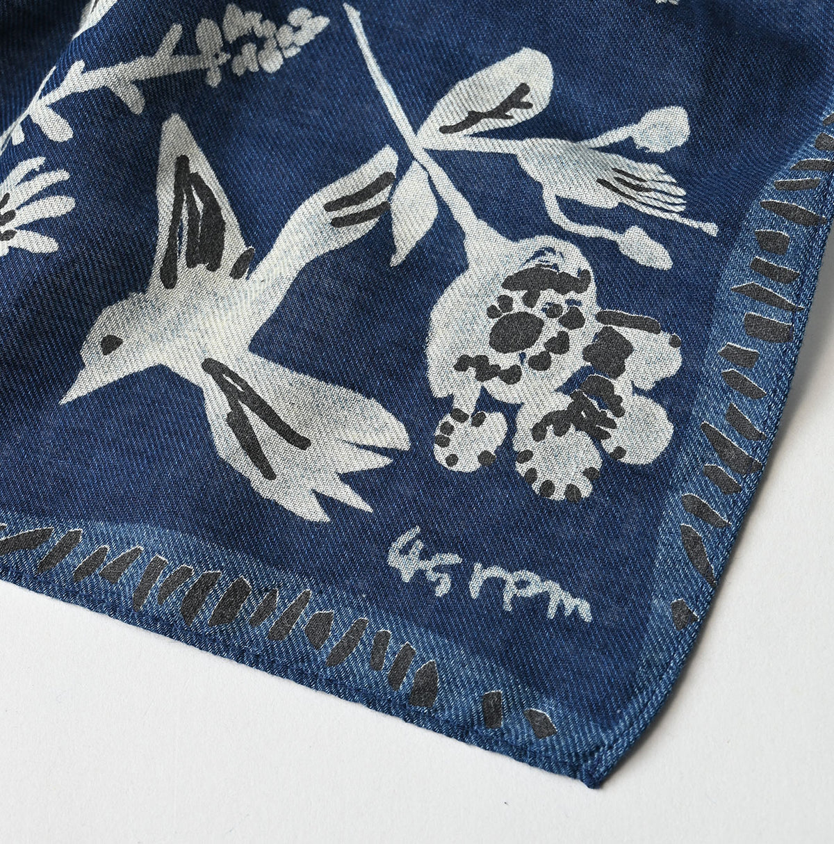 45R Indigo Supima Donkey Tail Bandana