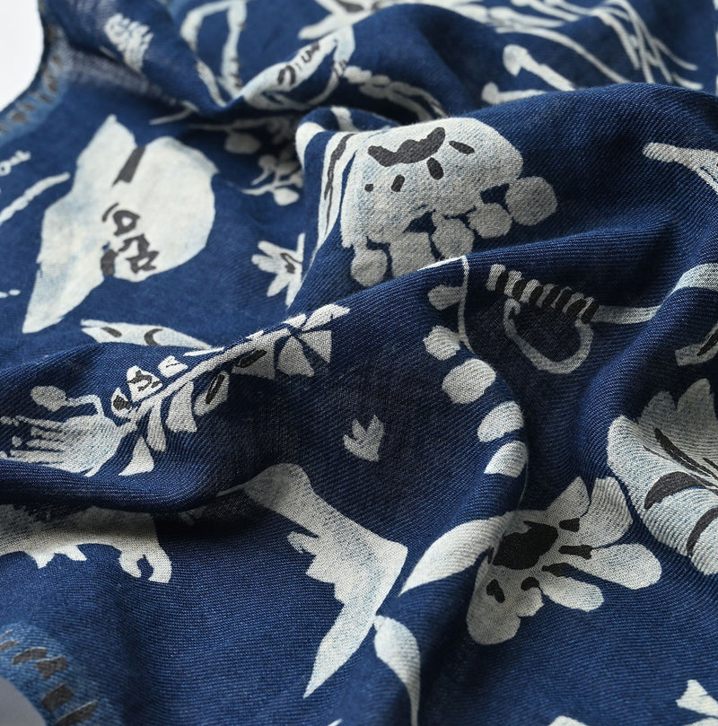 45R Indigo Supima Donkey Tail Bandana - Image 8