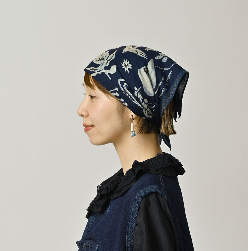 45R Indigo Supima Donkey Tail Bandana - Image 3