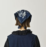 45R Indigo Supima Donkey Tail Bandana