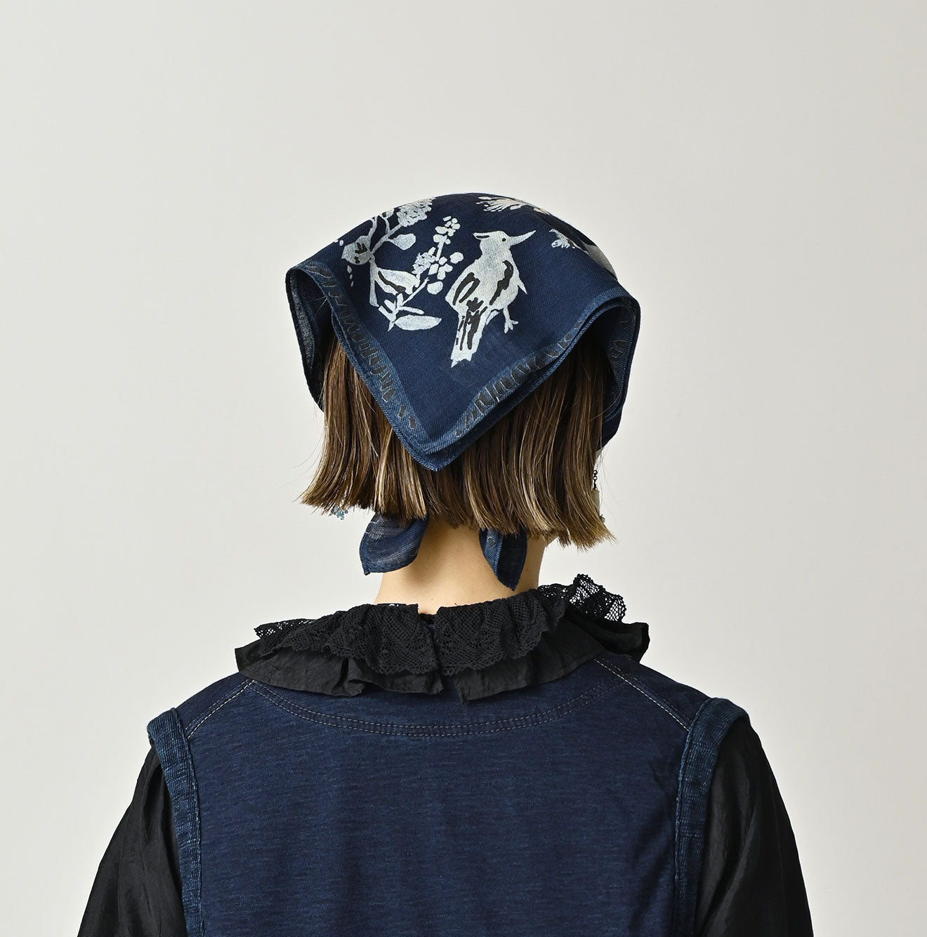 45R Indigo Supima Donkey Tail Bandana - Image 4