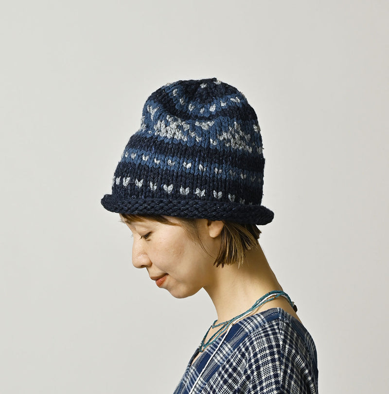 45R Indigo Knit Cowichan Hat - Image 3