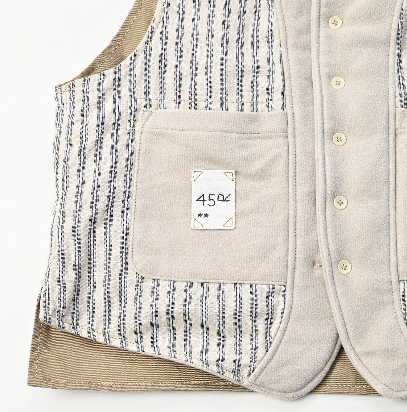 Cotton Flannel 908 Stand Collar Vest (Size 3) - 45R by 45rpm studio